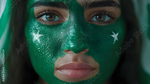 Close-up of a person with g...