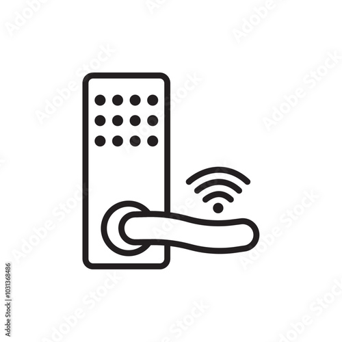 Smart lock icon Thin line flat illustration