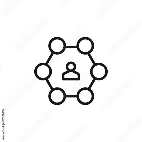 Stakeholders icon Thin line flat illustration