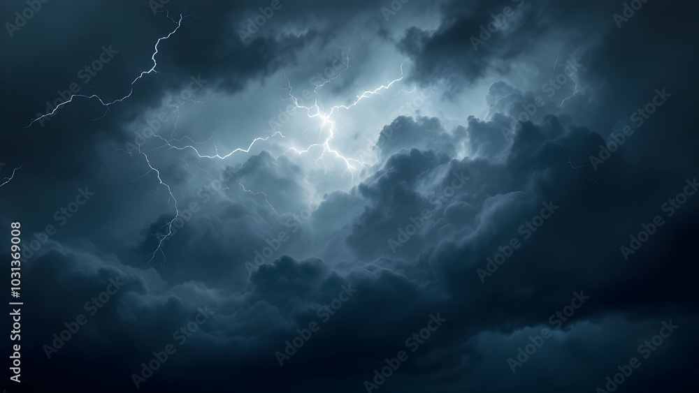 Stormy Sky with Lightning and Dramatic Clouds Stormy Sky with Lightning and Dramatic Clouds