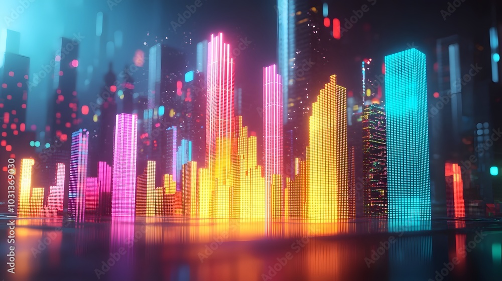 Neon Cityscape. Neon Cityscape.