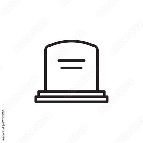 Tombstone icon Thin line flat illustration