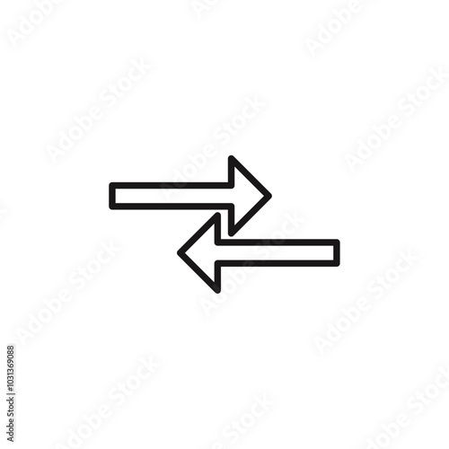 Transfer arrows icon Thin line flat illustration