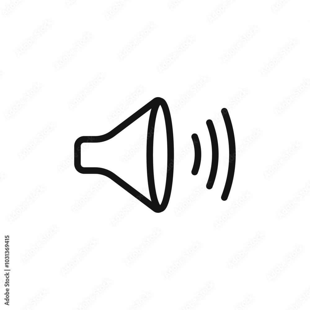 Volume icon Thin line flat illustration Volume icon Thin line flat illustration