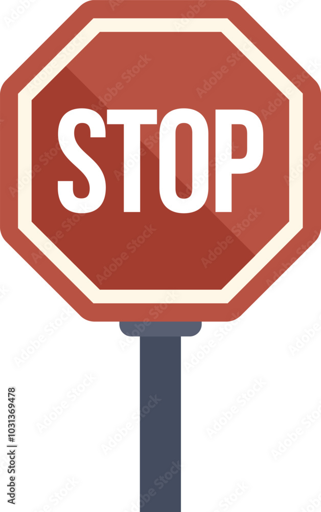 Obraz premium Red octagonal stop sign on a pole, delivering a clear message of halt and refrain from proceeding