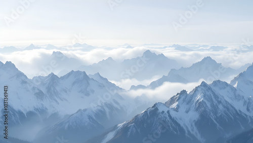 Serene Mountain Landscape Above the Clouds