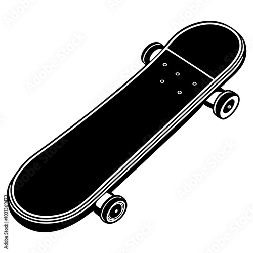 skateboard silhouette 
isolated on white background