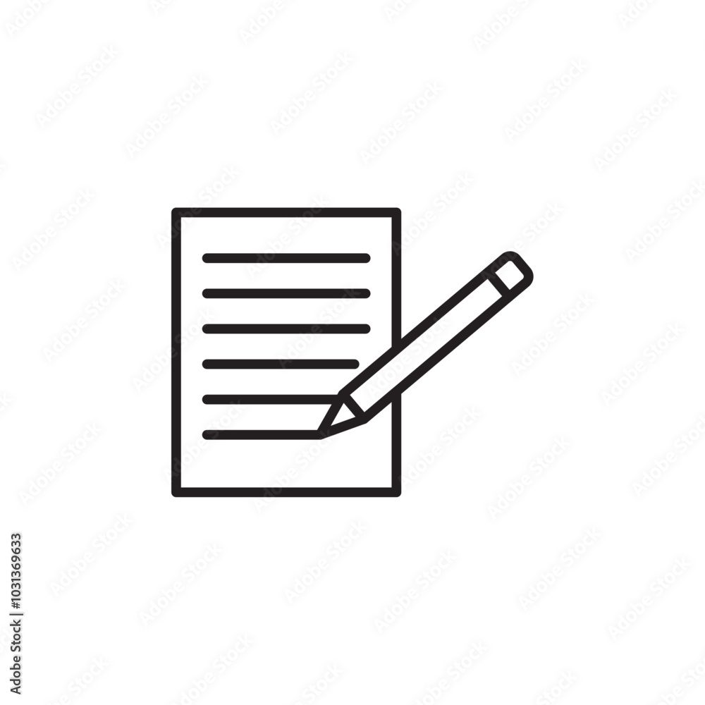 Writing icon Thin line flat illustration Writing icon Thin line flat illustration