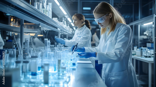 Scientists working in a lab...