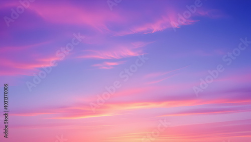 Serene Sunset Sky with Pink and Purple Hues