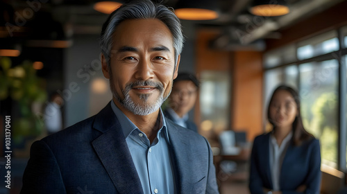 Professional man smiling in...