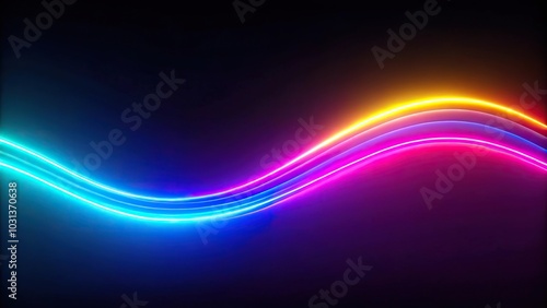 Abstract neon light streak in multiple colors