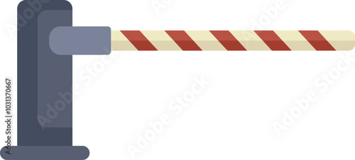 Closed parking barrier gate restricting access to unauthorized vehicles
