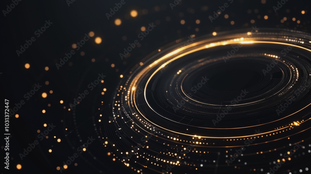 Abstract black background with Colorful circle lines. Digital future technology . Abstract business connection of lines from nodes innovation of communication in the network. Abstract black background with Colorful circle lines. Digital future technology . Abstract business connection of lines from nodes innovation of communication in the network.