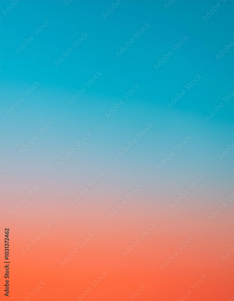 Fototapeta premium Serene Sunset Hues: A Captivating Gradient of Turquoise, Lavender, and Coral, Painting a Tranquil Evening Sky.