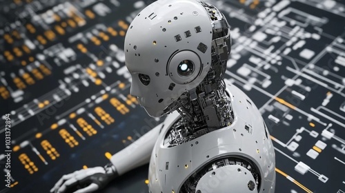 Futuristic Robotic Figure with Complex Mechanics