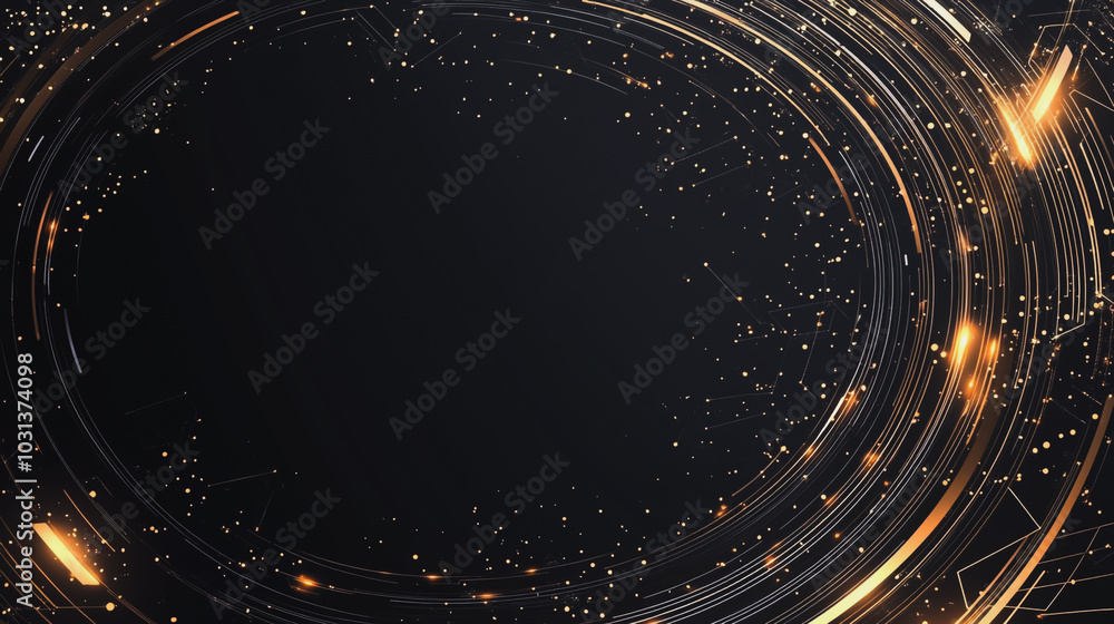 Abstract black background with Colorful circle lines. Digital future technology . Abstract business connection of lines from nodes innovation of communication in the network. Abstract black background with Colorful circle lines. Digital future technology . Abstract business connection of lines from nodes innovation of communication in the network.