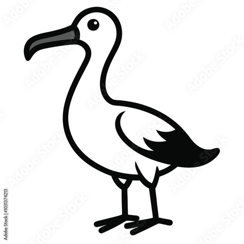 Solid color Wandering Albatross animal vector design