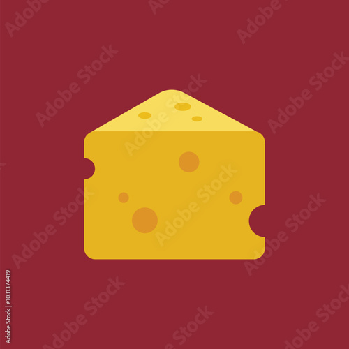 Cheese icon with flat style. Vector illustration.