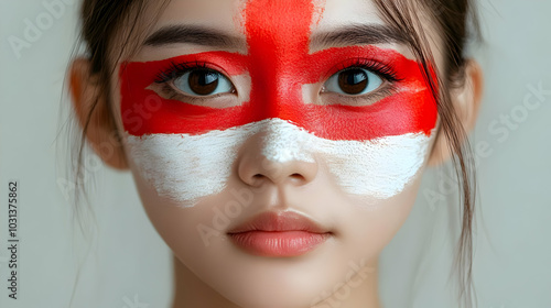 A young woman with a painte...