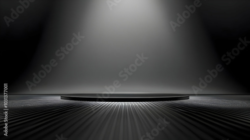 A minimalist stage setup wi...