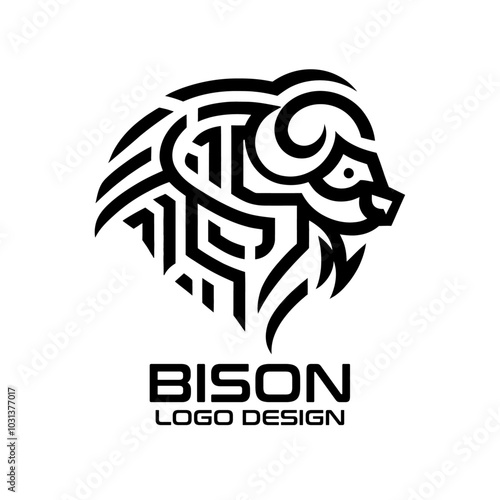 Bison Vector Logo Design photo