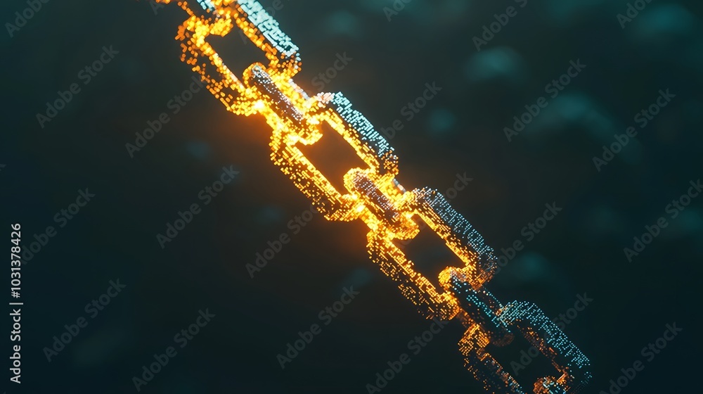 Fototapeta premium Glowing Digital Chain.