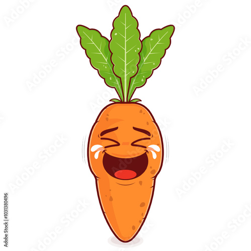 carrot laughing face cartoon cute