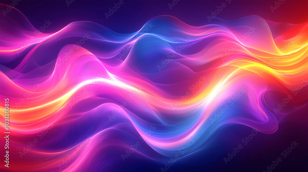 Vibrant abstract lines create dynamic wave pattern, showcasing fluid movement and rich hues of pink, purple, and orange. This artwork evokes sense of energy and creativity Vibrant abstract lines create dynamic wave pattern, showcasing fluid movement and rich hues of pink, purple, and orange. This artwork evokes sense of energy and creativity