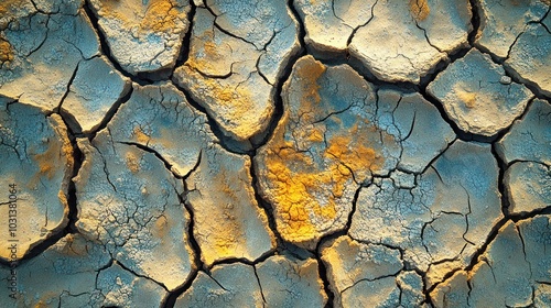 Cracked earth surface showcasing drought and environmental change.