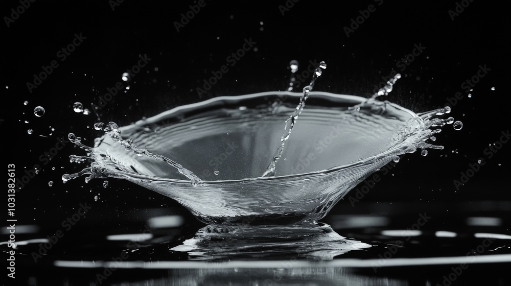 A high-speed collision of two water droplets, captured in slow motion, creating a dramatic splash and intricate patterns at the moment of impact. A high-speed collision of two water droplets, captured in slow motion, creating a dramatic splash and intricate patterns at the moment of impact.
