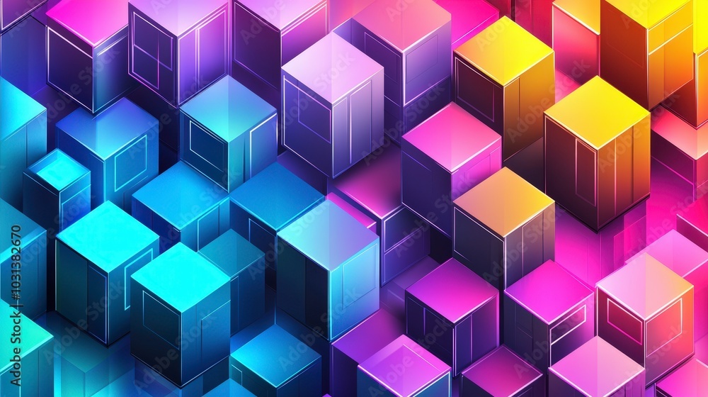 Vibrant geometric blocks with a glossy finish in various colors Vibrant geometric blocks with a glossy finish in various colors