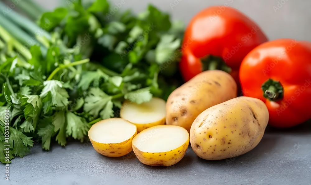 Fresh organic raw vegetables are on a table, Generative AI Fresh organic raw vegetables are on a table, Generative AI