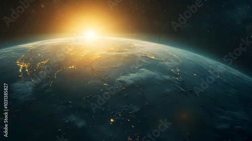 Earth at sunrise, showcasin...