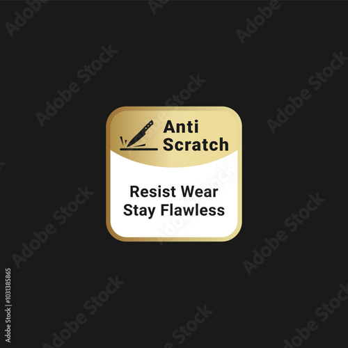 Anti scratch label or scratch resistant label vector isolated. Best anti scratch label vector for product packaging design.