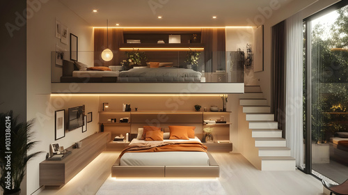 Modern bedroom design with ...
