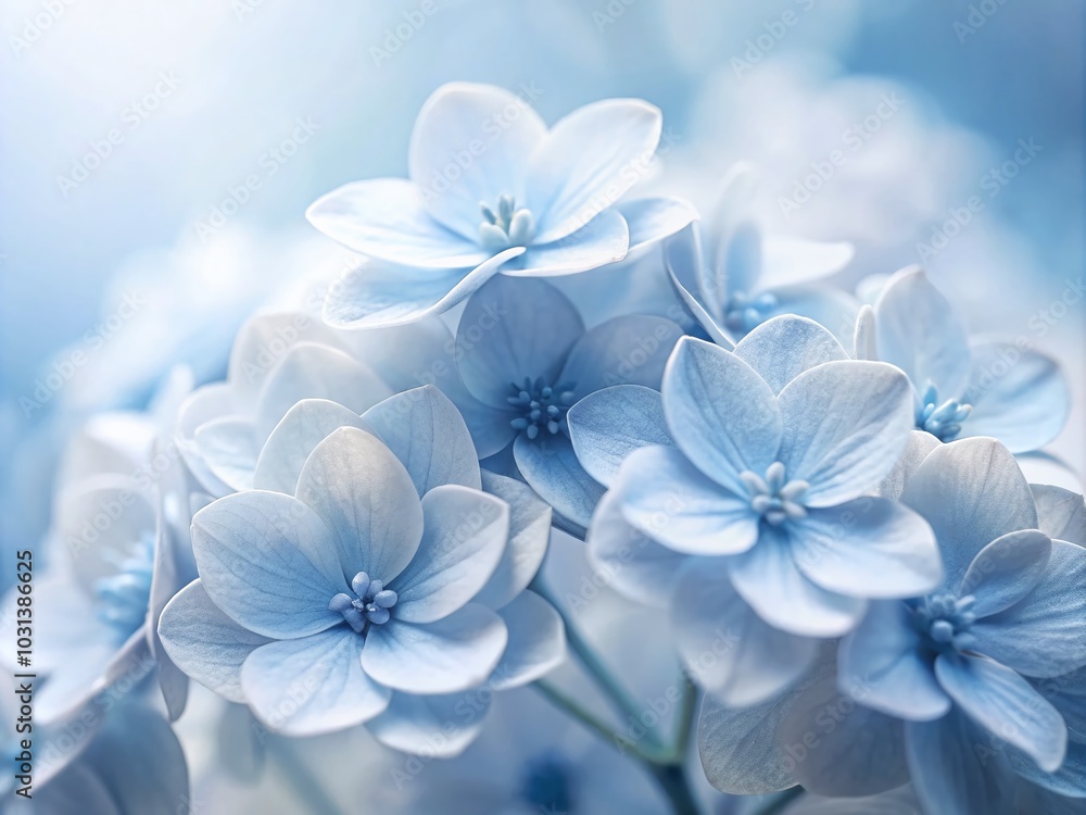 Elegant Pale Blue Flower Wallpaper on White Background - Delicate Macro Photography Elegant Pale Blue Flower Wallpaper on White Background - Delicate Macro Photography