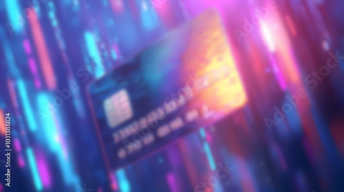 Credit Card in Neon Lights. photo