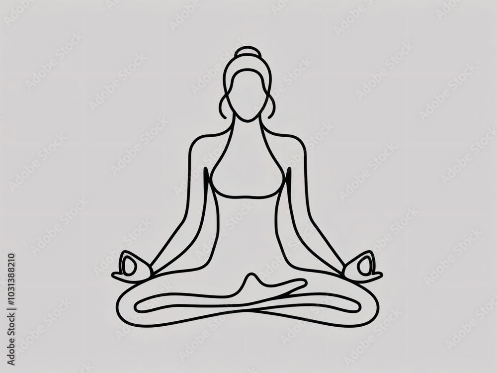This linear sketch artistically represents feminine grace in yoga form. This linear sketch artistically represents feminine grace in yoga form.
