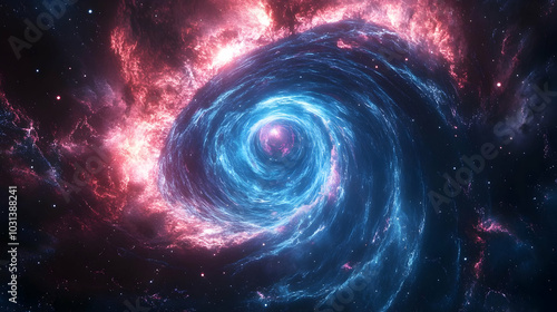 A vibrant spiral galaxy sho...