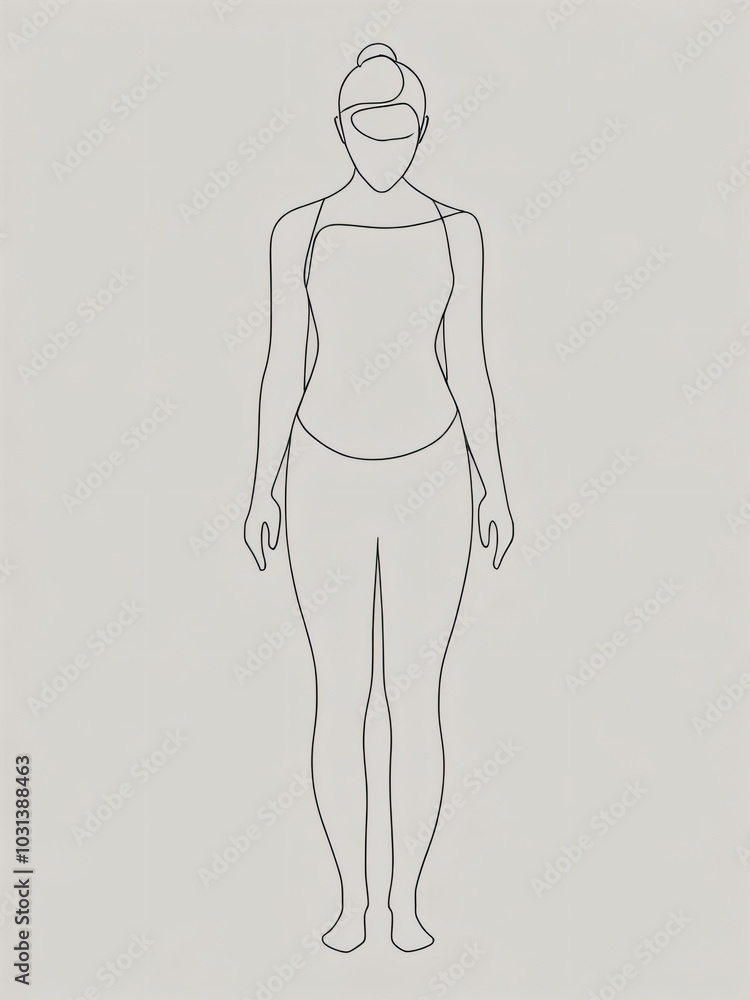 Yoga tranquility is conveyed through minimalistic line art of a woman. Yoga tranquility is conveyed through minimalistic line art of a woman.