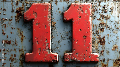 A weathered metal surface d...