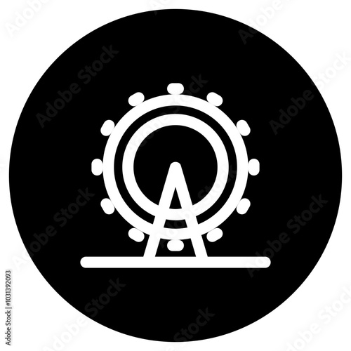 Editable ferris wheel, amusement park vector icon. Landmark, monument, building, architecture. Part of a big icon set family. Perfect for web and app interfaces, presentations, infographics, etc