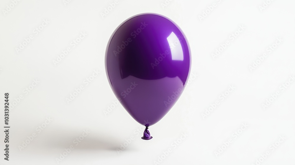 single balloon in rich purple with slight shadow on white background, creating dramatic and eye-catching focal point single balloon in rich purple with slight shadow on white background, creating dramatic and eye-catching focal point