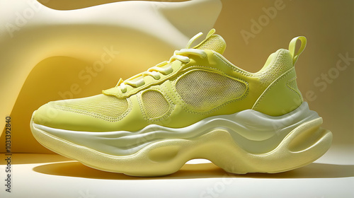 Stylish yellow sneaker with...