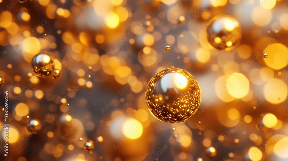 Abstract golden bokeh orbs in a scattered arrangement, enhancing visual interest and depth. Abstract golden bokeh orbs in a scattered arrangement, enhancing visual interest and depth.