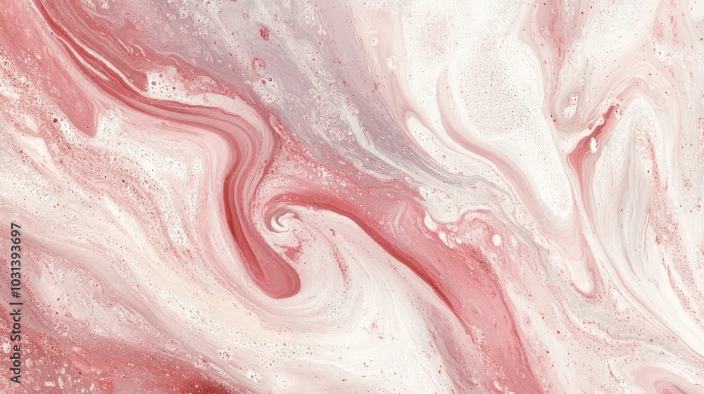 Abstract pink and white marbled background with swirling patterns for a sophisticated and modern look Abstract pink and white marbled background with swirling patterns for a sophisticated and modern look
