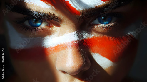 Close-up of a person's face...