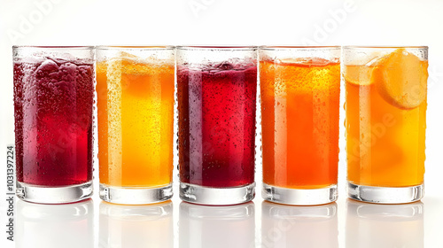 Five colorful drinks in cle...