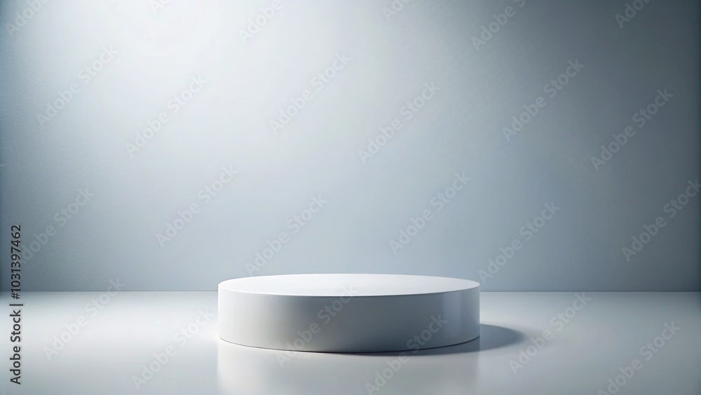 Low angle minimalist white pedestal with gradient background Low angle minimalist white pedestal with gradient background
